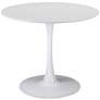 Zuo Opus 35 1/2" Wide White Round Dining Table