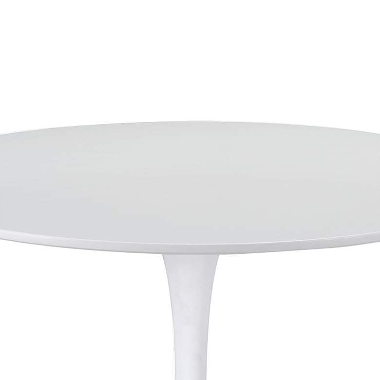 Image 2 Zuo Opus 35 1/2 inch Wide White Round Dining Table more views