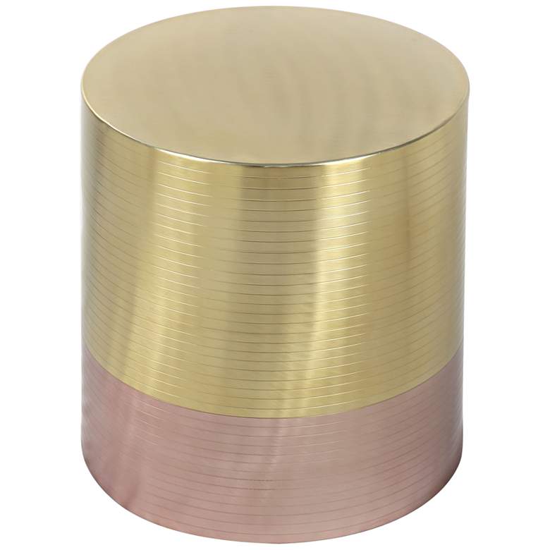 Image 1 Zuo Paloma 16 inch Wide Gold and Rose Gold Round Accent Table