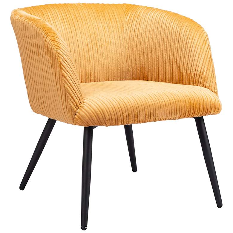 Image 1 Zuo Papillion Yellow Fabric Accent Chair