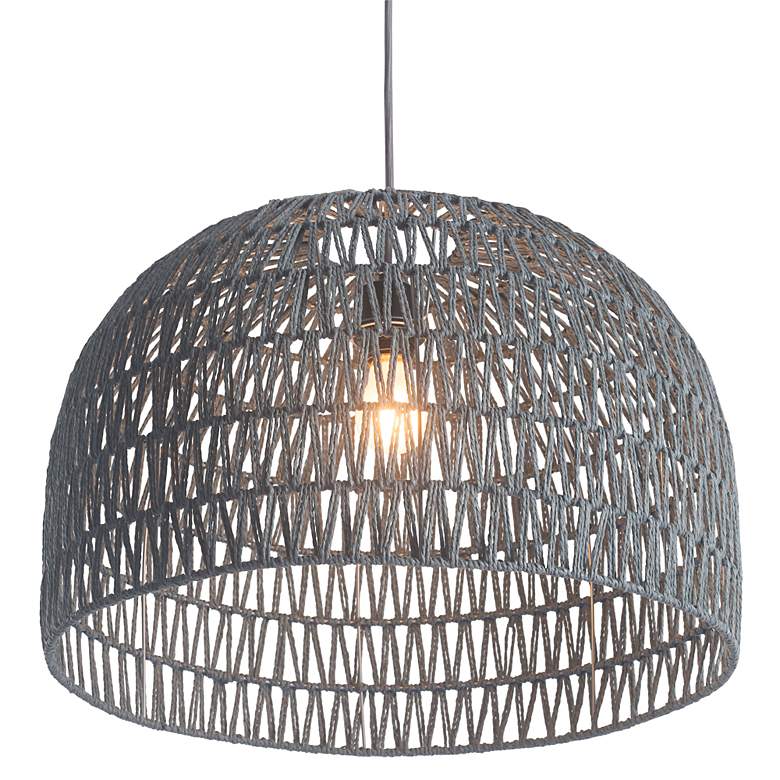Image 2 Zuo Paradise 21" Wide Gray Woven Thread Open Dome Pendant Light