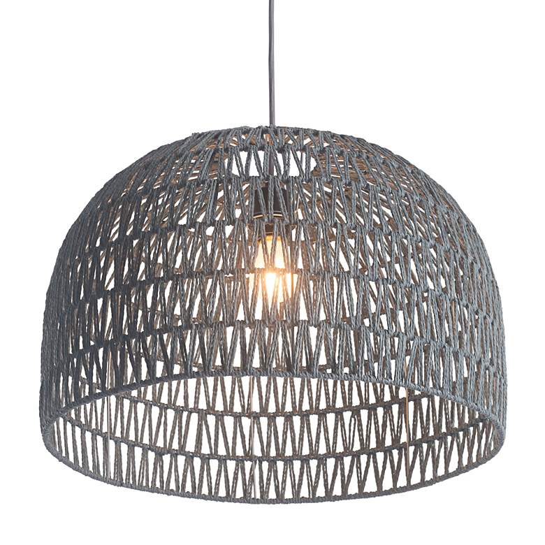 Image 4 Zuo Paradise 21" Wide Gray Woven Thread Open Dome Pendant Light more views