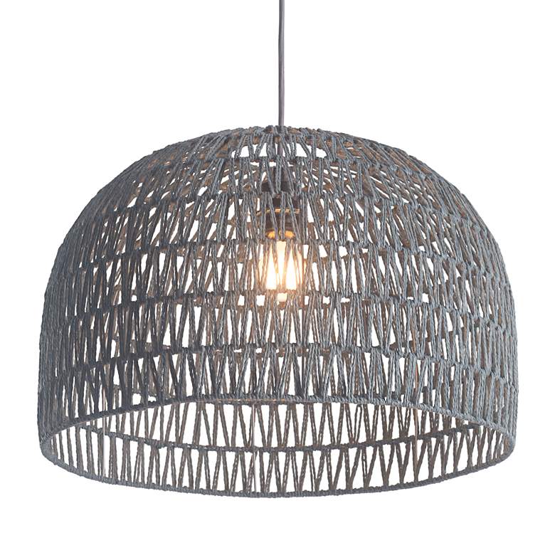 Image 5 Zuo Paradise 21" Wide Gray Woven Thread Open Dome Pendant Light more views