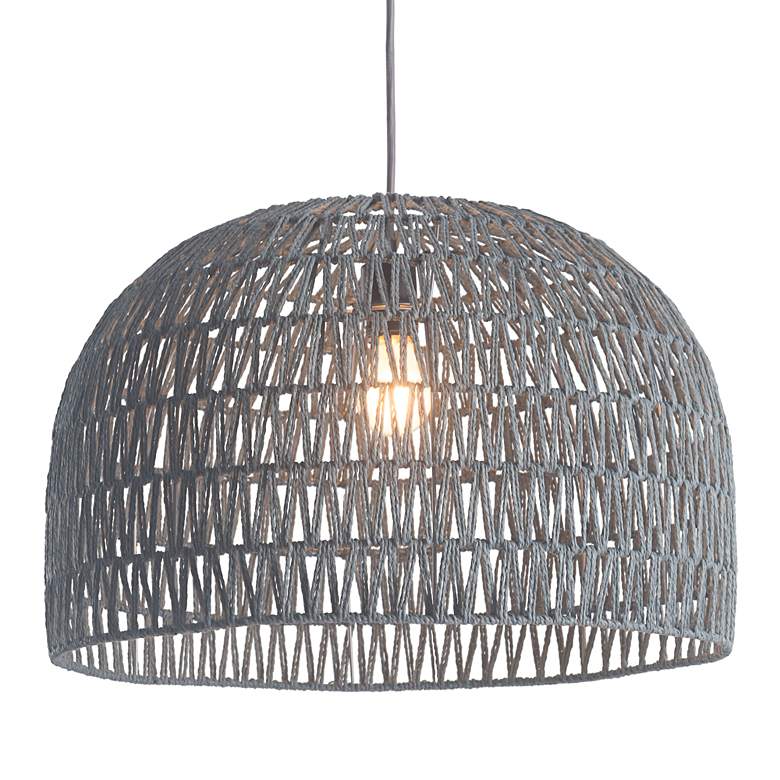 Image 6 Zuo Paradise 21" Wide Gray Woven Thread Open Dome Pendant Light more views