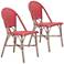 Zuo Paris Red and White Outdoor Dining Chair Set of 2