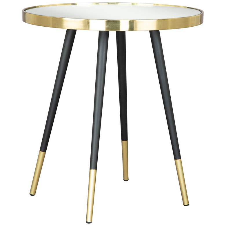 Image 1 Zuo Particle 18 inch Wide Gold Black Round Side Table