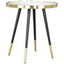 Zuo Particle 18" Wide Gold Black Round Side Table