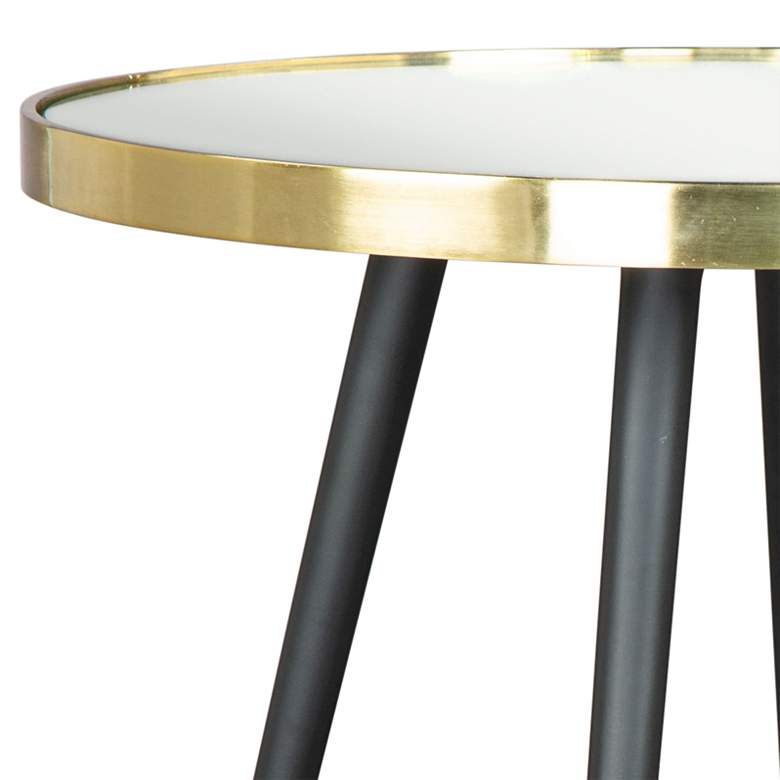 Image 2 Zuo Particle 18 inch Wide Gold Black Round Side Table more views
