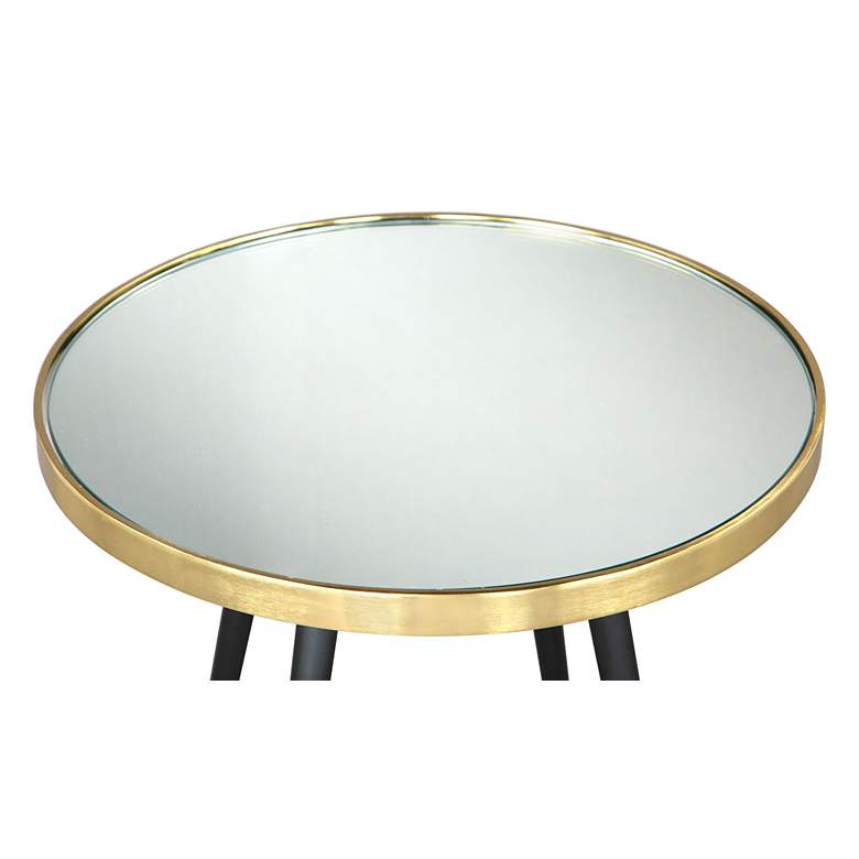 Image 4 Zuo Particle 18" Wide Gold Black Round Side Table more views