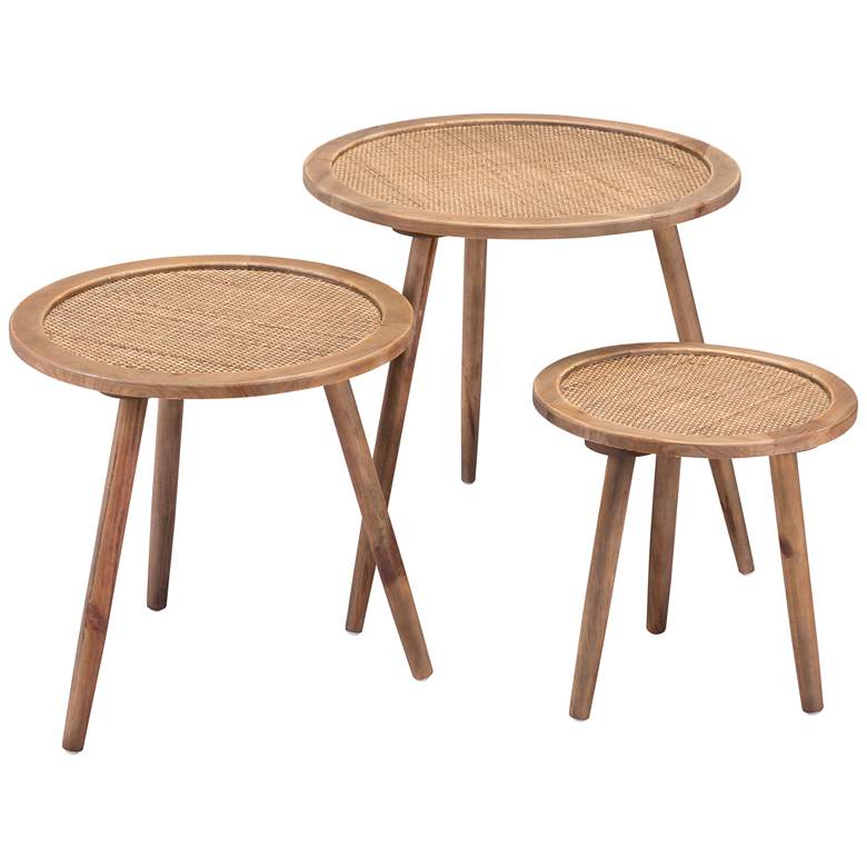 Image 2 Zuo Paul Natural Wood Accent Tables Set of 3