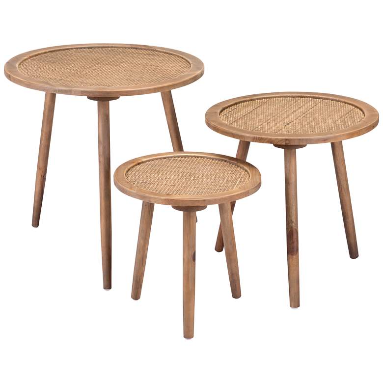 Image 5 Zuo Paul Natural Wood Accent Tables Set of 3 more views