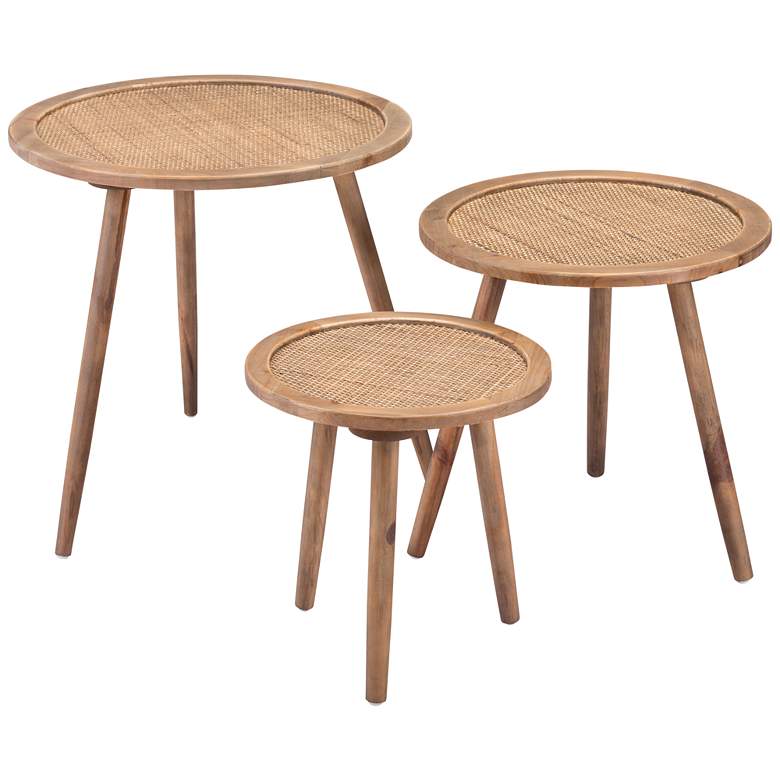 Image 6 Zuo Paul Natural Wood Accent Tables Set of 3 more views