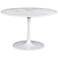 Zuo Phoenix 47" Wide White Marble Metal Round Dining Table