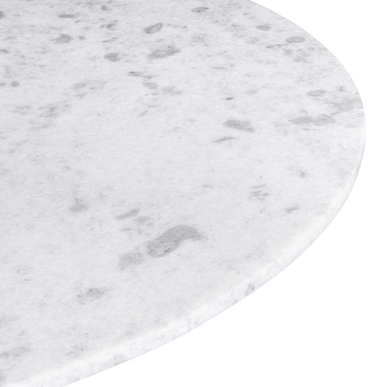 Image 6 Zuo Phoenix 47" Wide White Marble Metal Round Dining Table more views