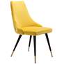 Zuo Piccolo 34 3/4&#39; High Yellow Velvet Dining Chair