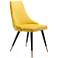 Zuo Piccolo 34 3/4' High Yellow Velvet Dining Chair