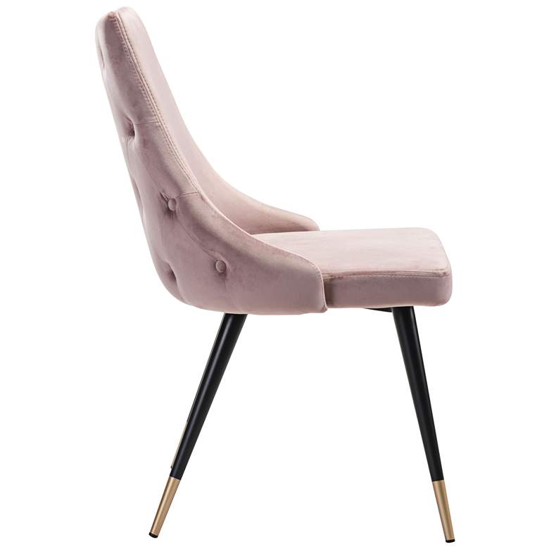 Image 2 Zuo Piccolo Pink Velvet Tufted Dining Chairs Set of 2 more views