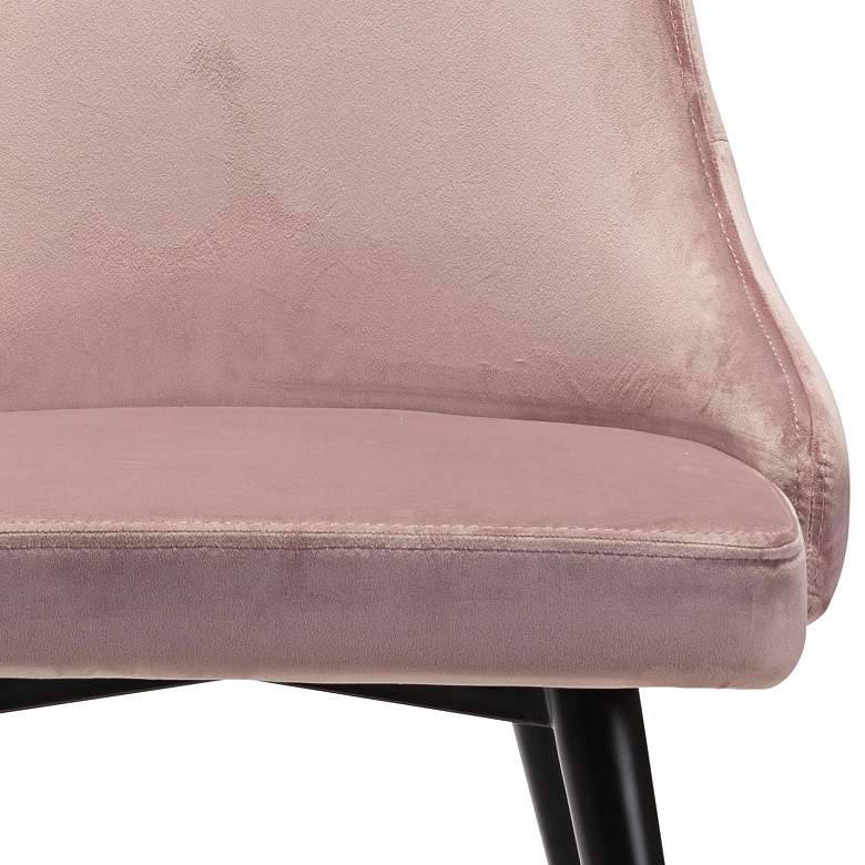 Image 3 Zuo Piccolo Pink Velvet Tufted Dining Chairs Set of 2 more views