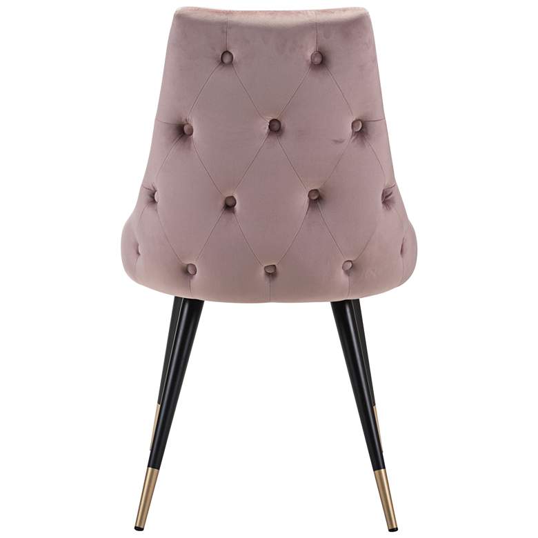Image 4 Zuo Piccolo Pink Velvet Tufted Dining Chairs Set of 2 more views
