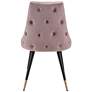 Zuo Piccolo Pink Velvet Tufted Dining Chairs Set of 2