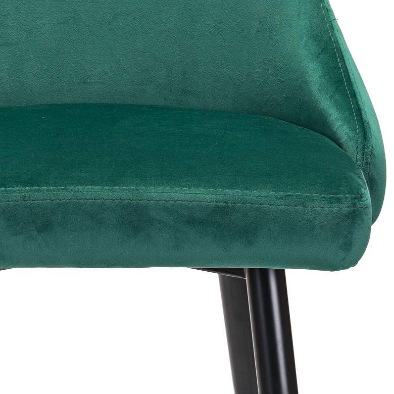 Image 3 Zuo Piccolo Tufted Green Velvet Armless Bar Chair more views