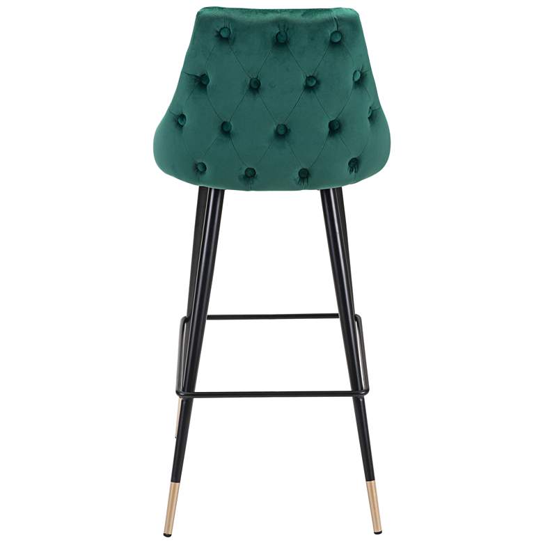 Image 4 Zuo Piccolo Tufted Green Velvet Armless Bar Chair more views