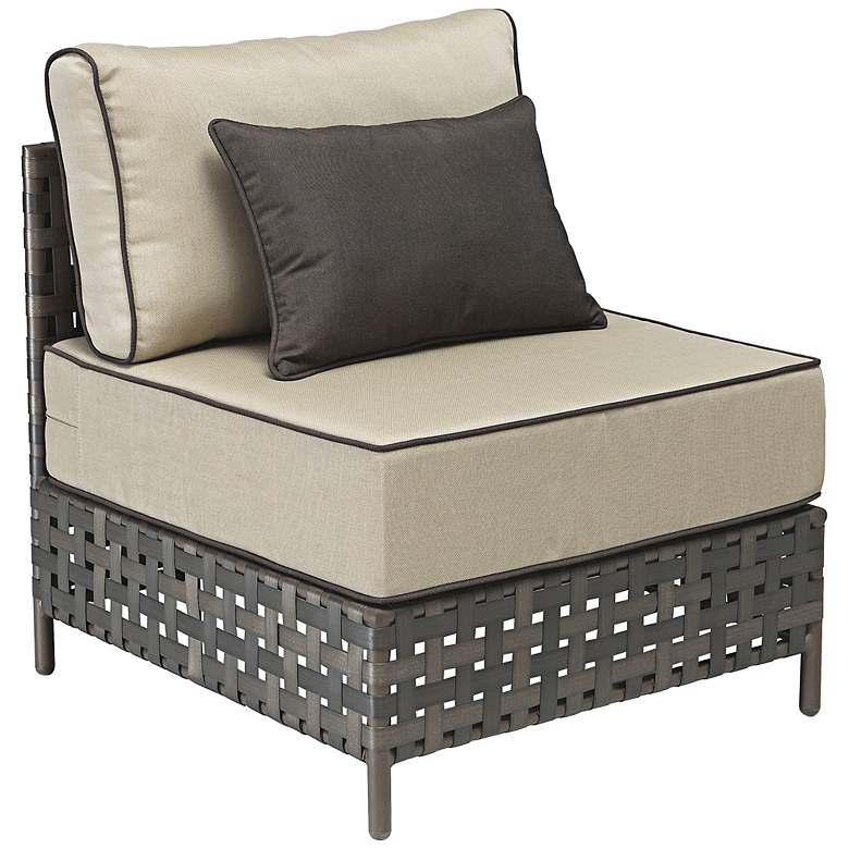 Image 1 Zuo Pinery Weathered Weave Outdoor Sectional Middle Chair