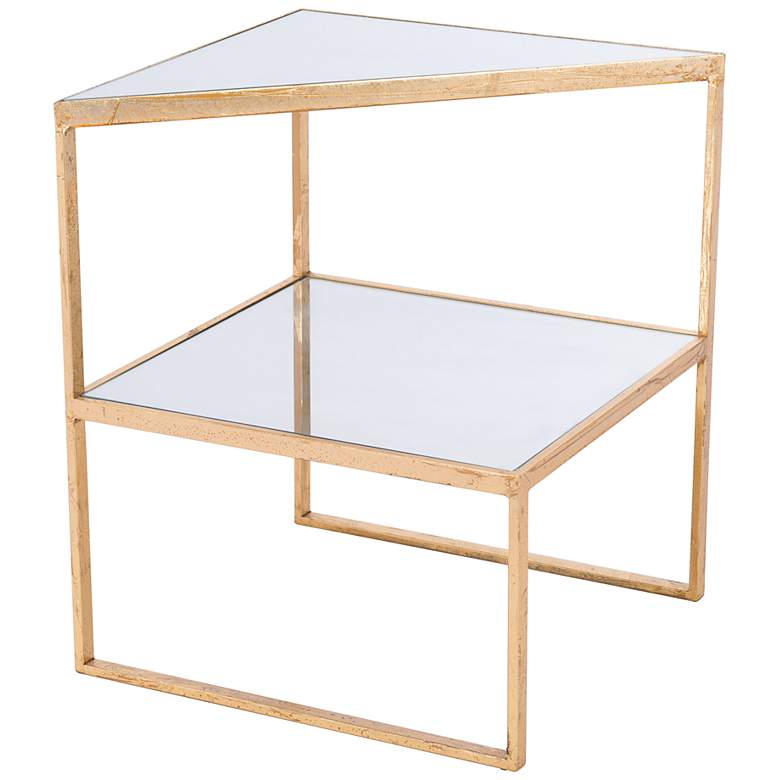Image 2 Zuo Planes 18 1/4" Wide Gold 2-Tier Side Table