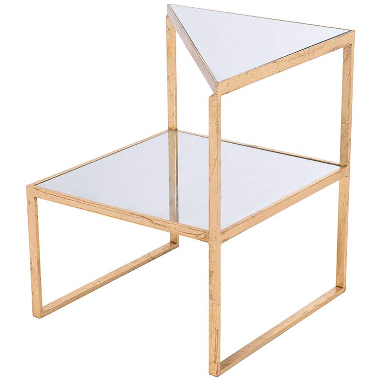 Image 7 Zuo Planes 18 1/4" Wide Gold 2-Tier Side Table more views