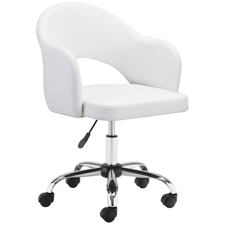 Image 1 Zuo Planner White Adjustable Swivel Office Chair