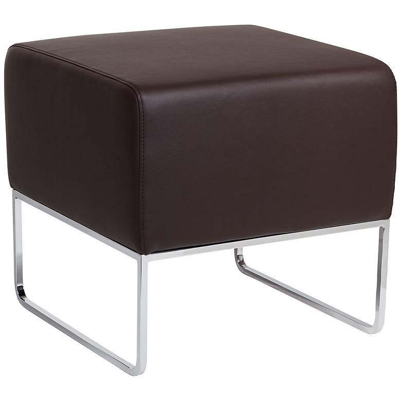 Image 1 Zuo Plush Espresso Leatherette Ottoman