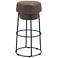 Zuo Pop 29 1/2" Natural Faux Leather Round Bar Stool