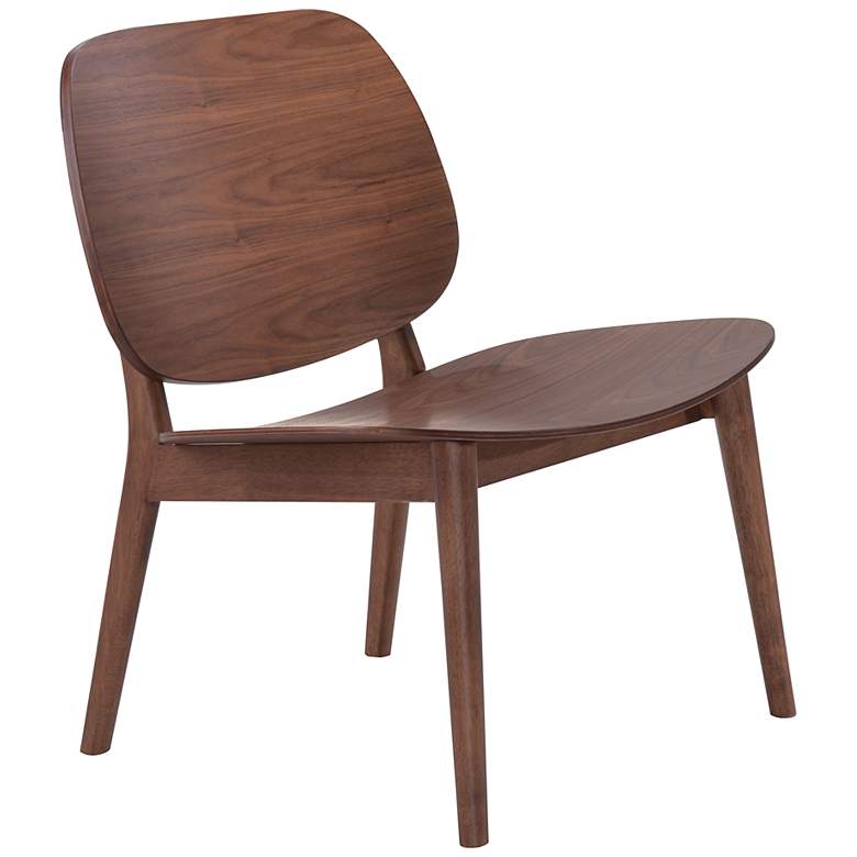Image 1 Zuo Priest Solid Walnut Wood Scandinavian Modern Lounge Chair