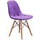 Zuo Probability Purple Velour Wood Chair