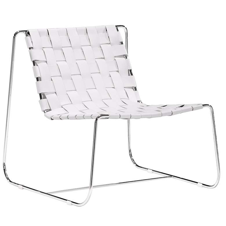 Image 1 Zuo Prospect Park White Leather Lounge Chair