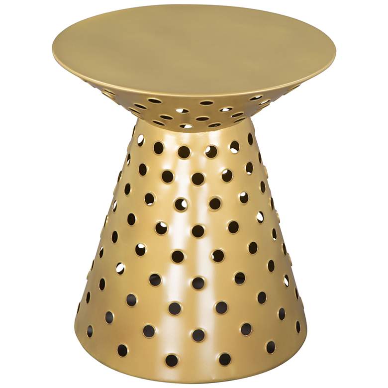 Image 2 Zuo Proton 18" Wide Gold Metal Round Side Table