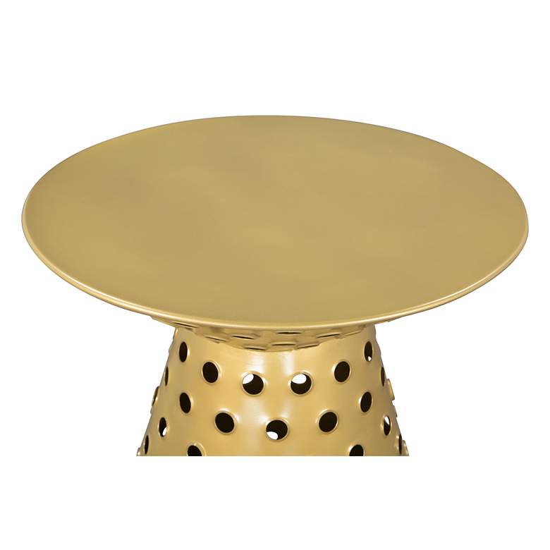 Image 4 Zuo Proton 18" Wide Gold Metal Round Side Table more views