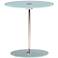 Zuo Radical Adjustable Chrome and Frosted Glass Side Table