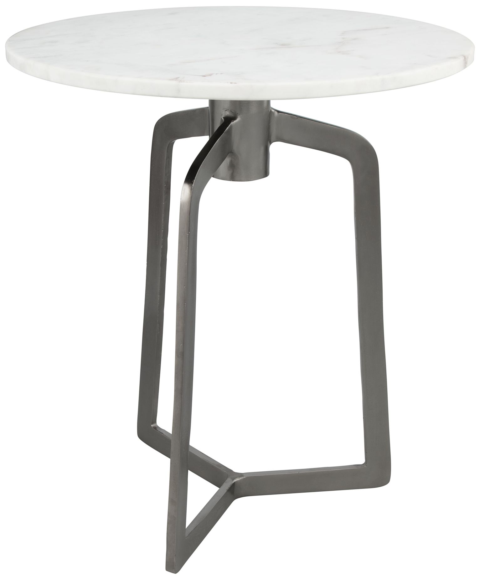 Zuo Rand 18" Wide White Marble Black Metal Side Table