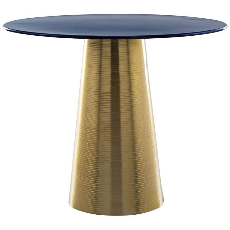 Zuo Reo 20 inch Wide Dark Blue and Gold Side Table