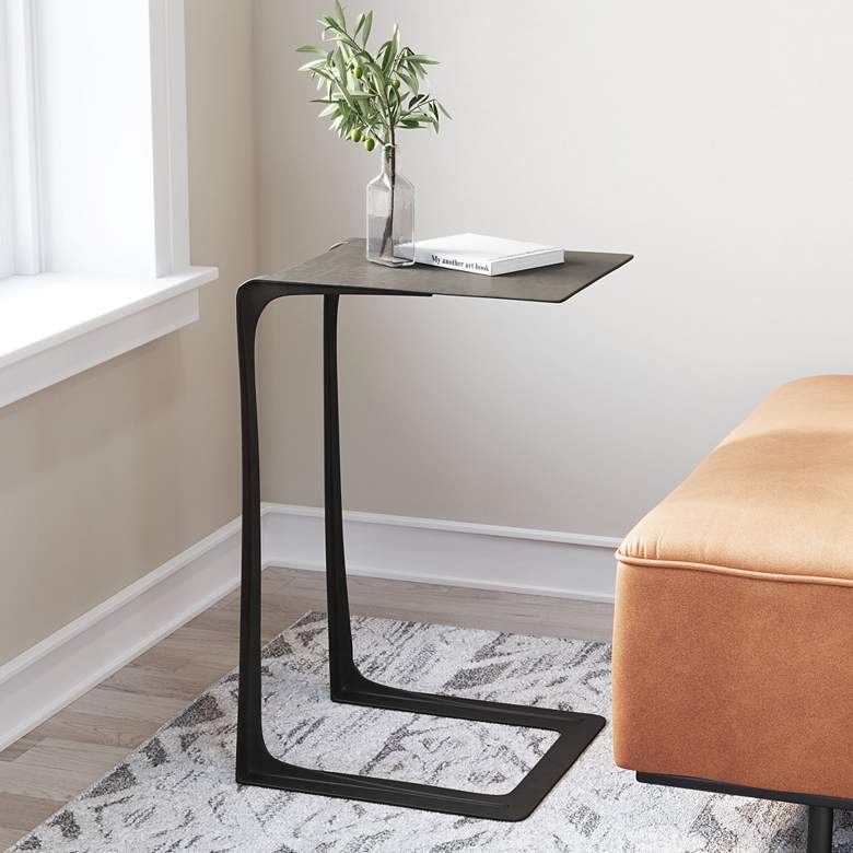 Image 1 Zuo Reska 17 3/4" Wide Antique Brass Side Table