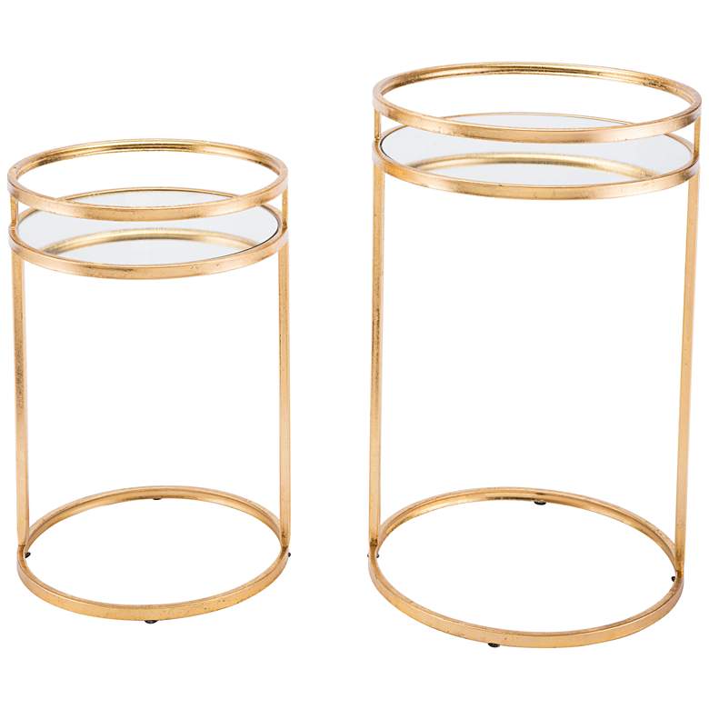 Image 1 Zuo Ringo Mirrored Top and Gold 2-Piece Nesting Table Set