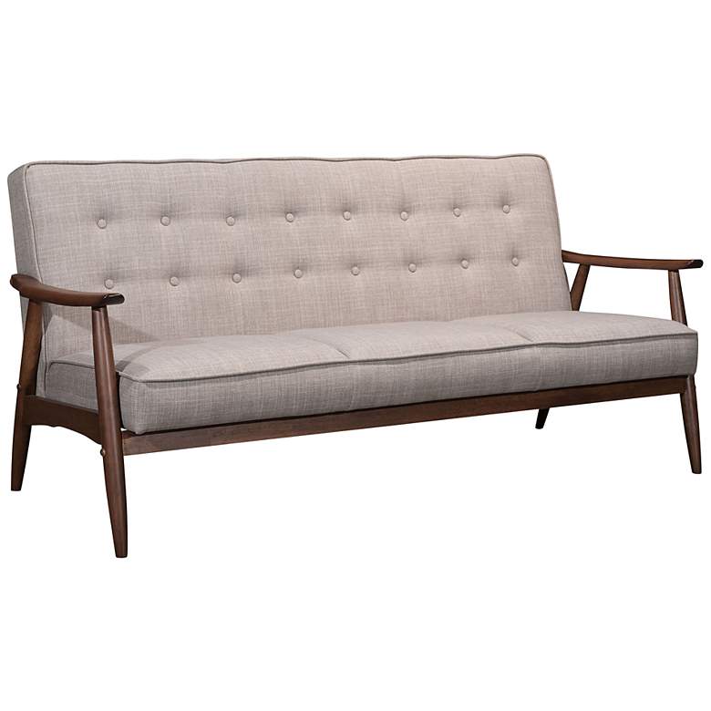 Image 1 Zuo Rocky 68 1/2" Wide Putty Fabric Modern Button Tufted Sofa