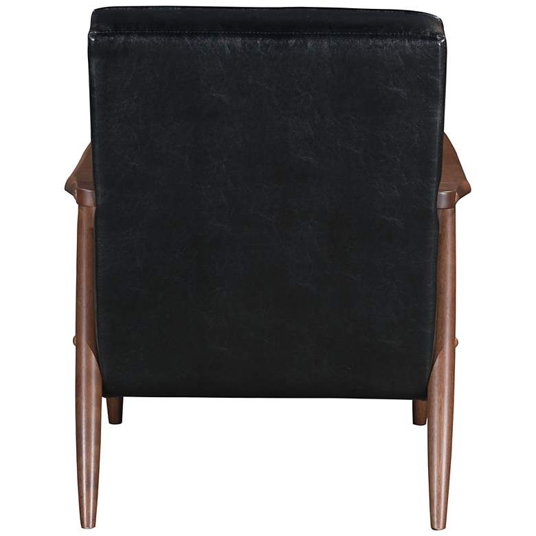 Zuo Rocky Black Faux Leather Button Tufted Arm Chair more views