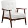 Zuo Rocky White Faux Leather Button Tufted Modern Arm Chair