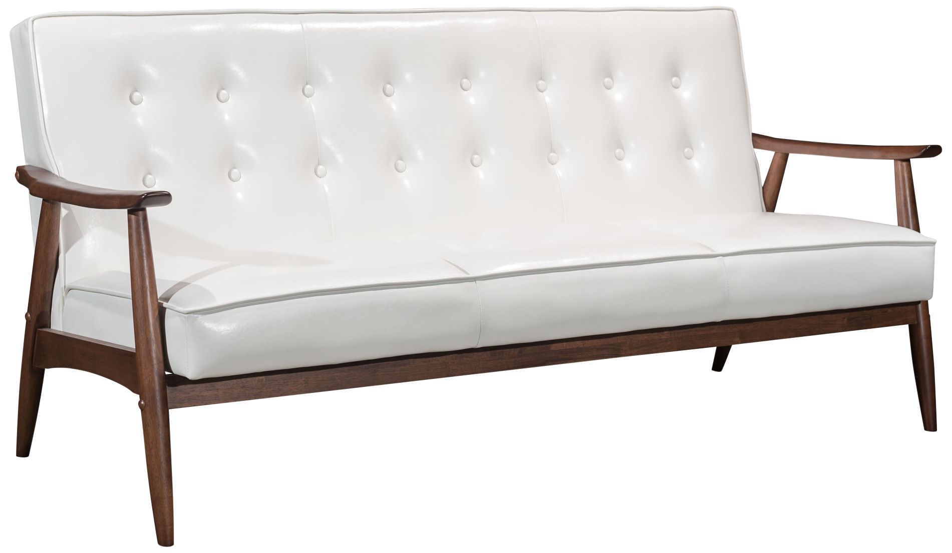 Zuo Rocky White Faux Leather Button Tufted Modern Sofa - #99J95 | Lamps ...