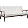 Zuo Rocky White Faux Leather Button Tufted Modern Sofa