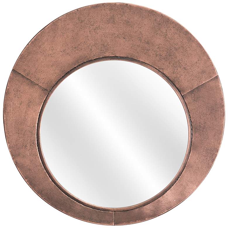 Zuo Roderick Copper 25 1/2&quot; Round Decorative Wall Mirror