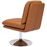 Zuo Rory Brown Faux Leather Swivel Accent Chair