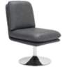 Zuo Rory Gray Faux Leather Swivel Accent Chair